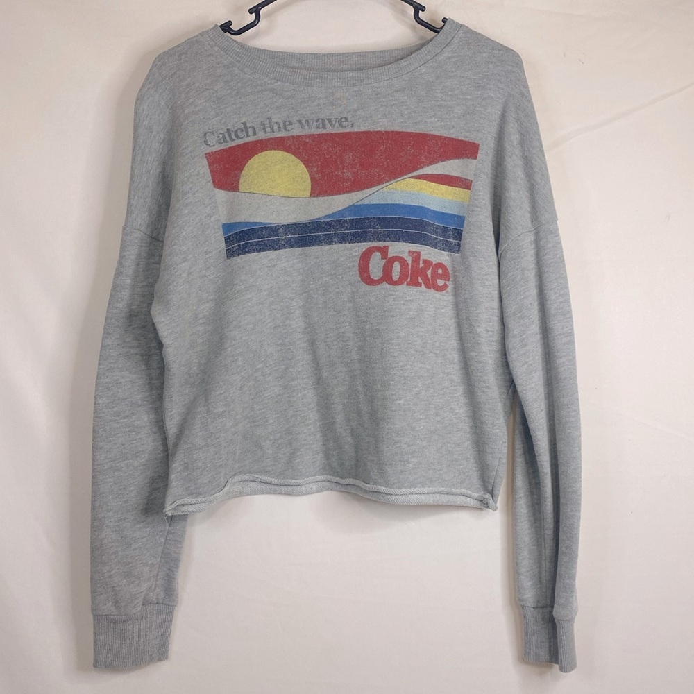 Coca Cola Cropped Lightweight Sweatshirt, Size S